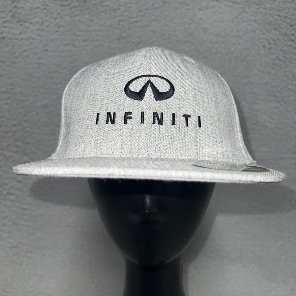 NWT Infiniti Baseball Fitted Cap Adult Sz S/M Gray Wool Blend Embroider Logo Hat